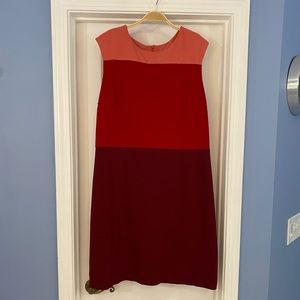 TALBOTS Red Colorblock Sleeveless Dress